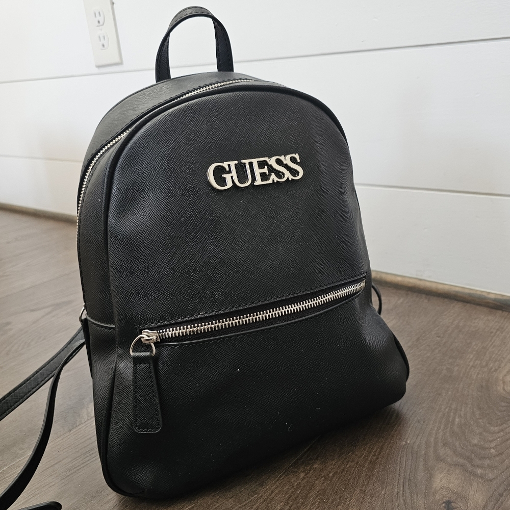 GUESS Black Backpack Purse - Picture 2 of 9